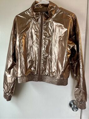 Victoria Sport Metallic Bronze Cropped Jacket Women’s Small zip up